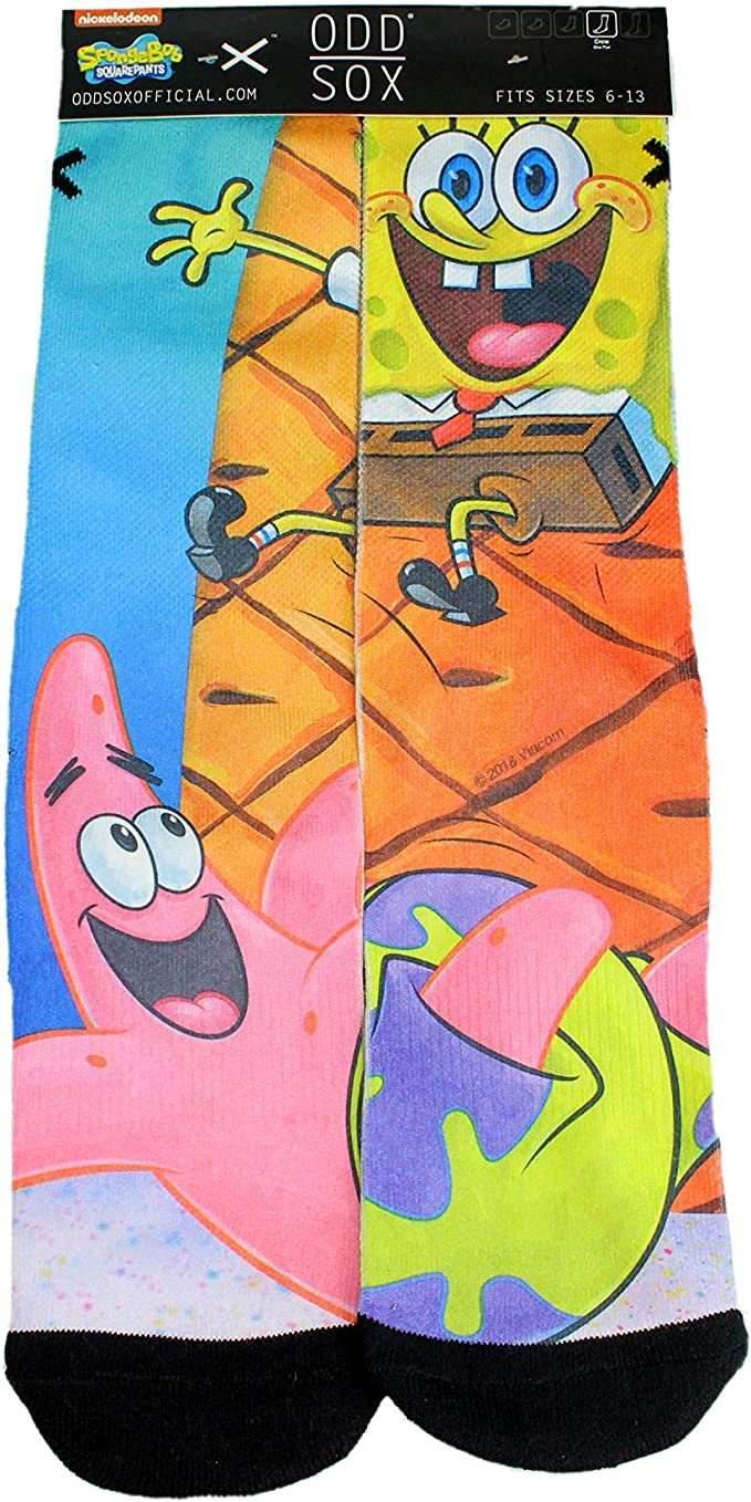 Men's Odd Sox SpongeBob Squarepants Crew Socks - Multicolor / U.S. Men's 6-13