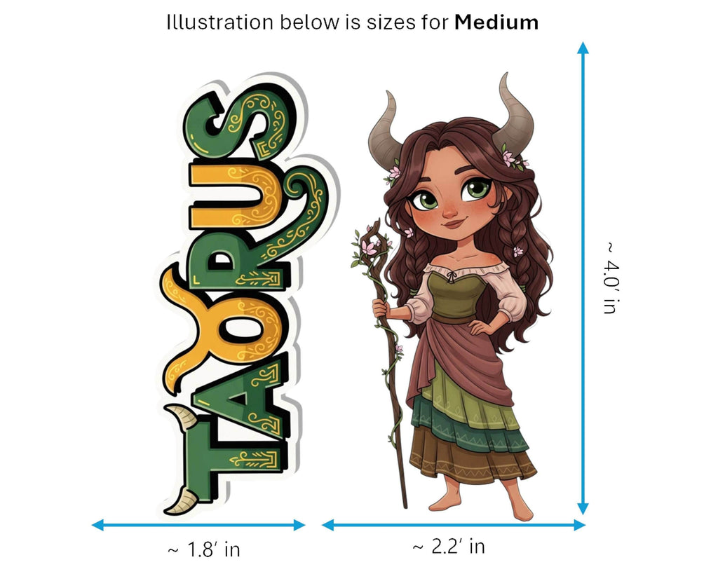 Taurus Sticker and Magnet - the Celestial Bull Horoskins™ – Zodiac Earth Sign | Waterproof & UV-Proof - Sticker / Medium