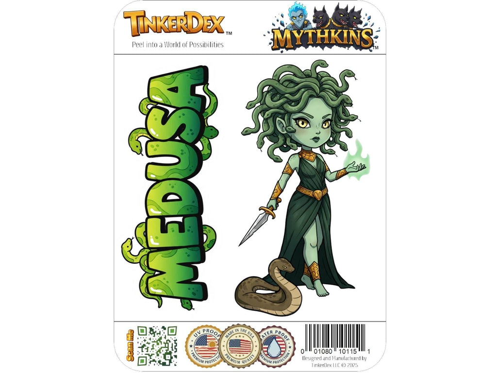 Medusa Sticker and Magnet – Serpent-Haired Gorgon Mythkins™ | Waterproof & UV-Proof - Sticker / Mini