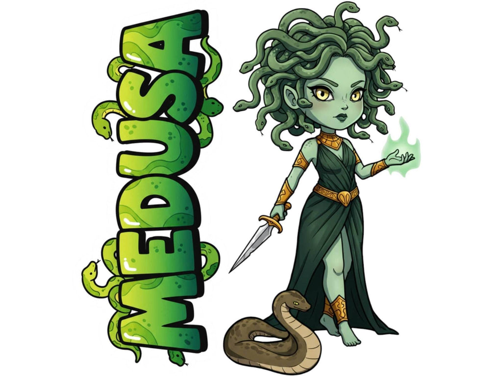 Medusa Sticker and Magnet – Serpent-Haired Gorgon Mythkins™ | Waterproof & UV-Proof - Sticker / Mini