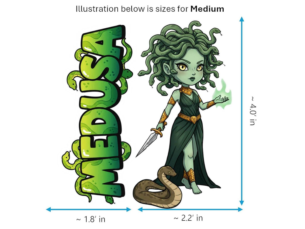 Medusa Sticker and Magnet – Serpent-Haired Gorgon Mythkins™ | Waterproof & UV-Proof - Sticker / Medium