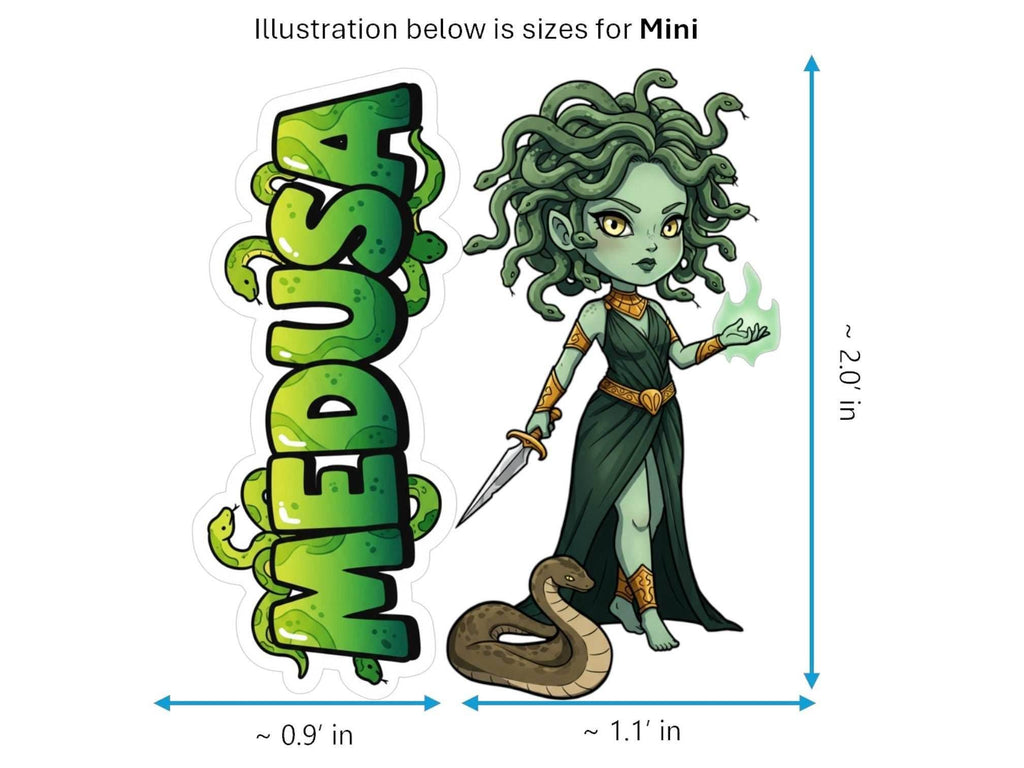 Medusa Sticker and Magnet – Serpent-Haired Gorgon Mythkins™ | Waterproof & UV-Proof - Sticker / Mini