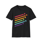 Meeple Shirt - Retro Rainbow Board Game Shirt - Black / S