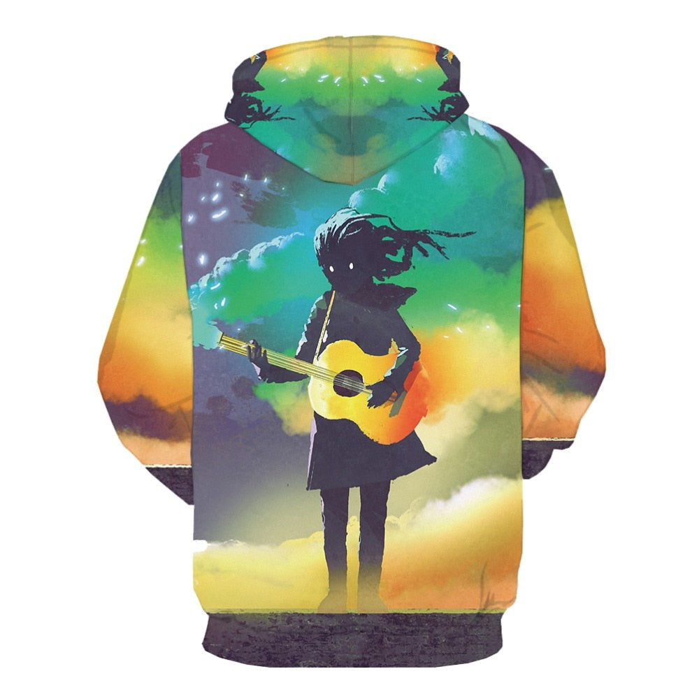 Men Abstract Graffiti  3D Print  Colorful  Hoodies