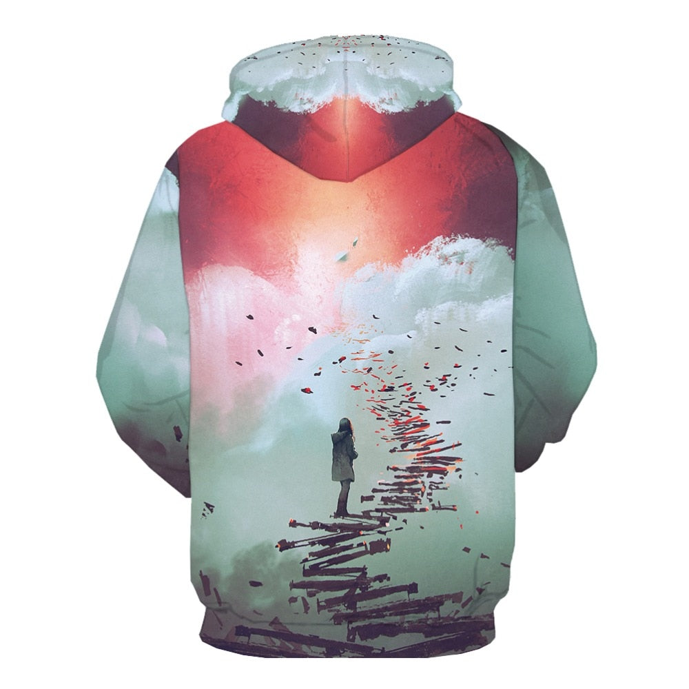 Men Abstract Graffiti  3D Print  Colorful  Hoodies