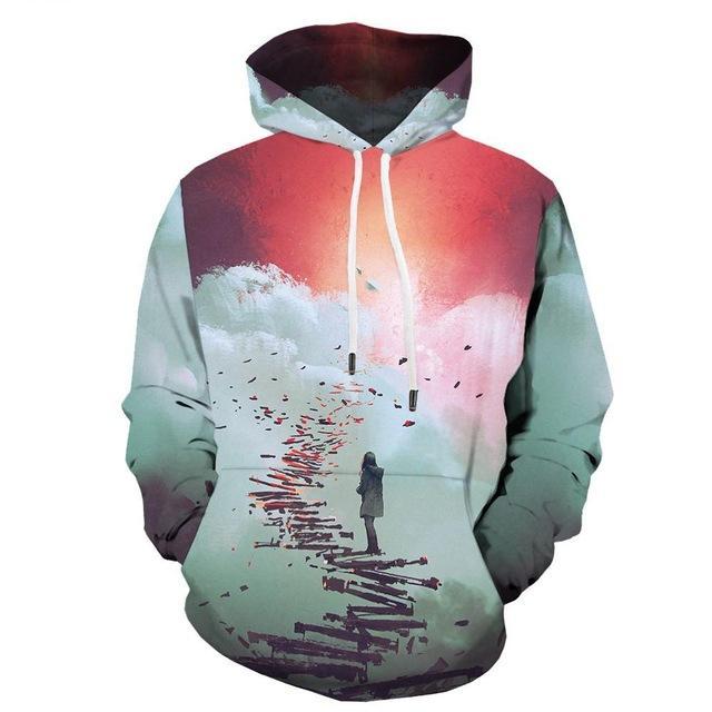 Men Abstract Graffiti  3D Print  Colorful  Hoodies