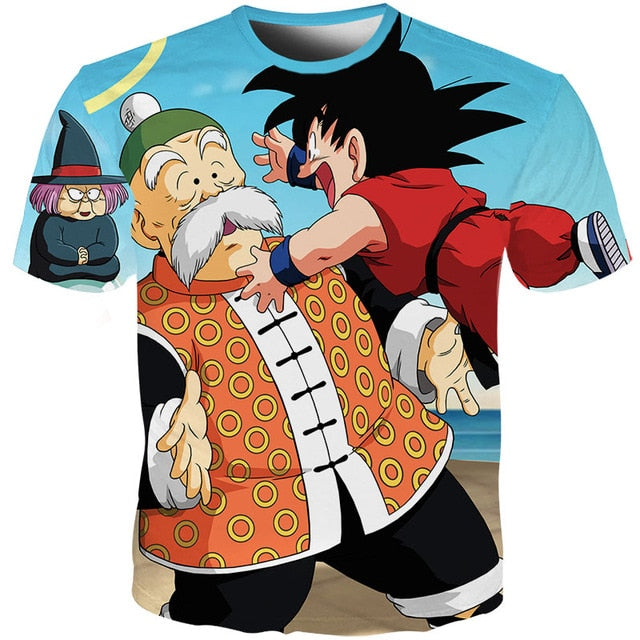 Men Anime Print Dragon Ball 3D T-Shirt Oogway Tees Master Roshi Men T shirt Streetwear Plus Size