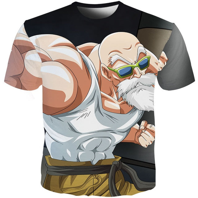 Men Anime Print Dragon Ball 3D T-Shirt Oogway Tees Master Roshi Men T shirt Streetwear Plus Size