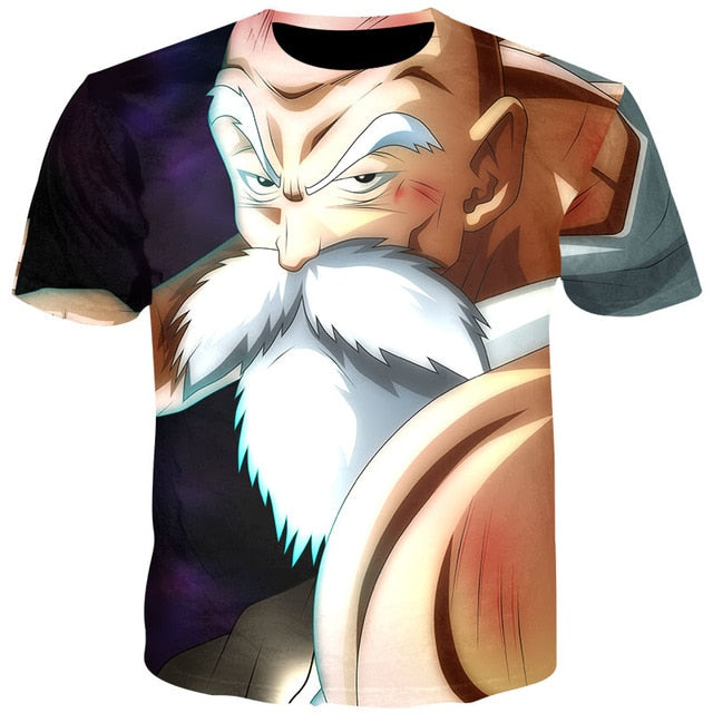 Men Anime Print Dragon Ball 3D T-Shirt Oogway Tees Master Roshi Men T shirt Streetwear Plus Size