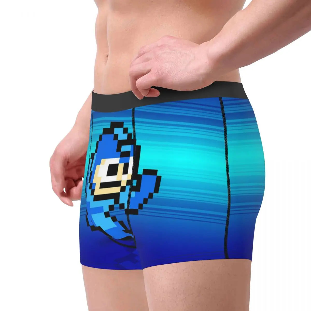 Men Megaman Video Game Mega Man Boxer Briefs Shorts Panties Mid Waist Underwear Homme Novelty Plus Size Underpants