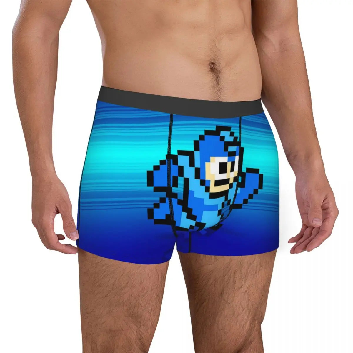 Men Megaman Video Game Mega Man Boxer Briefs Shorts Panties Mid Waist Underwear Homme Novelty Plus Size Underpants