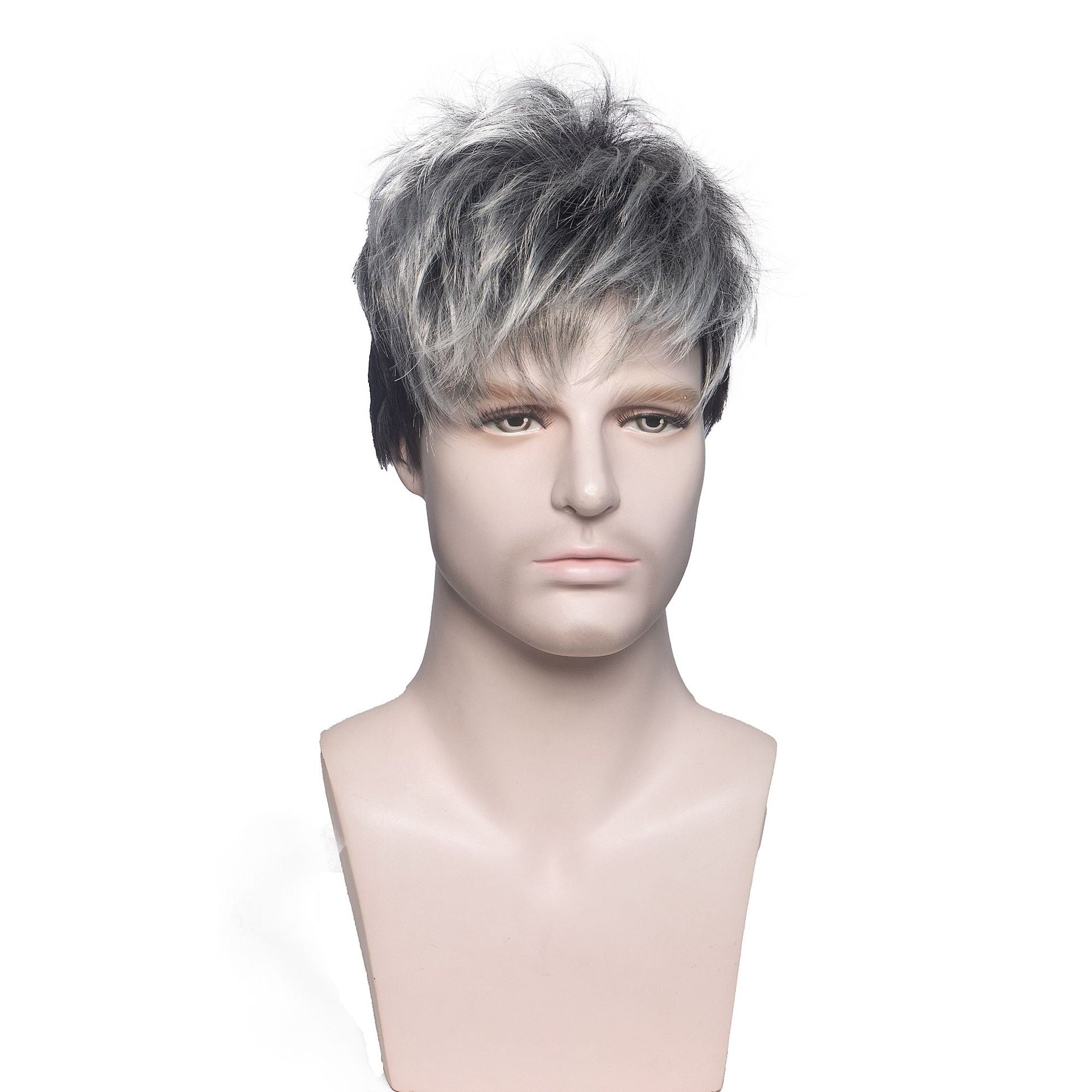 Men's Fluffy Texture Short Hair Full-head Wig