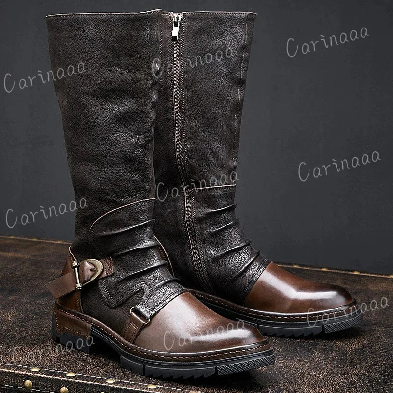 Men's Medieval Retro PU Leather Shoe Middle Ages Ankle Boots Victorian Renaissance Boot Cosplay Shoes