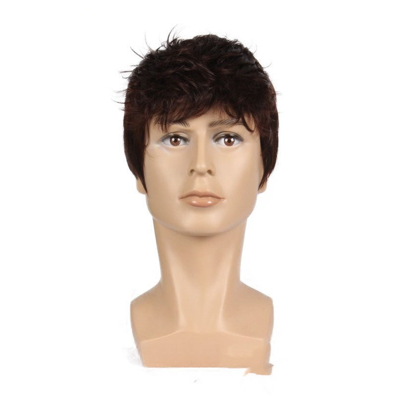 Men's Short Hair Wig Hood Chemical Fiber Mechanism