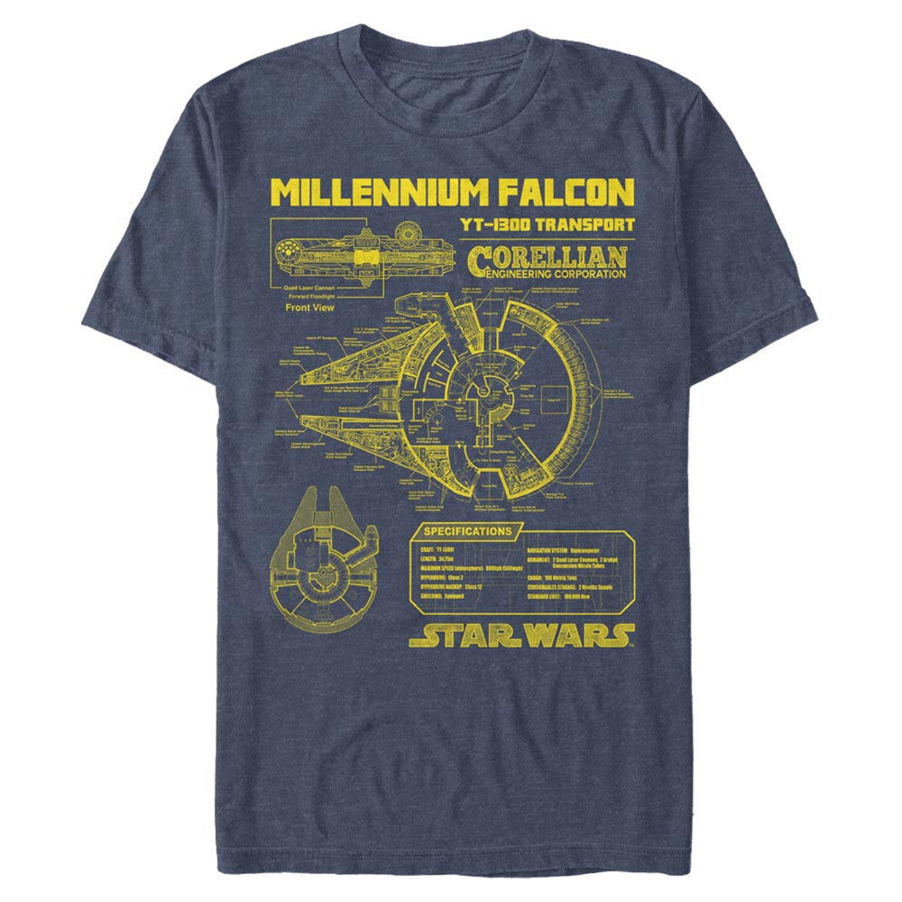 Men's Star Wars Falcon Schematic T-Shirt