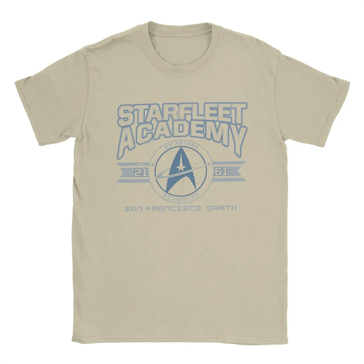 Men's T-Shirt Stars Treks Starfleet Academy Earth Creative Pure Cotton Tee Shirt Short Sleeve T Shirts O Neck Tops Printing