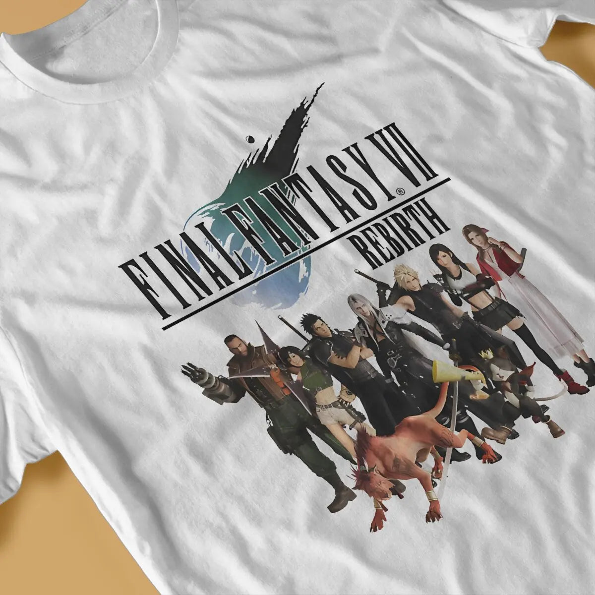 Men T-Shirt VII Rebirth Characters Group Funny Cotton Tees Short Sleeve Final Fantasy T Shirt O Neck Tops Gift Idea