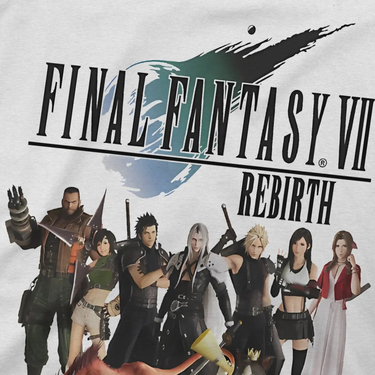 Men T-Shirt VII Rebirth Characters Group Funny Cotton Tees Short Sleeve Final Fantasy T Shirt O Neck Tops Gift Idea