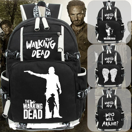 Men The Walking Dead Fire Wing Backpack Student School Book Printing Casual Bag Cosplay Gift