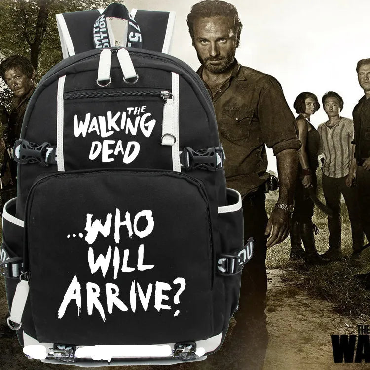 Men The Walking Dead Fire Wing Backpack Student School Book Printing Casual Bag Cosplay Gift