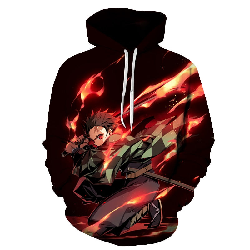 Men Women Anime Demon Slayer: Kimetsu no Yaiba Hoodie Cosplay Costume Sweatshirts Unisex Cartoon Pullover Autumn Casual Clothing