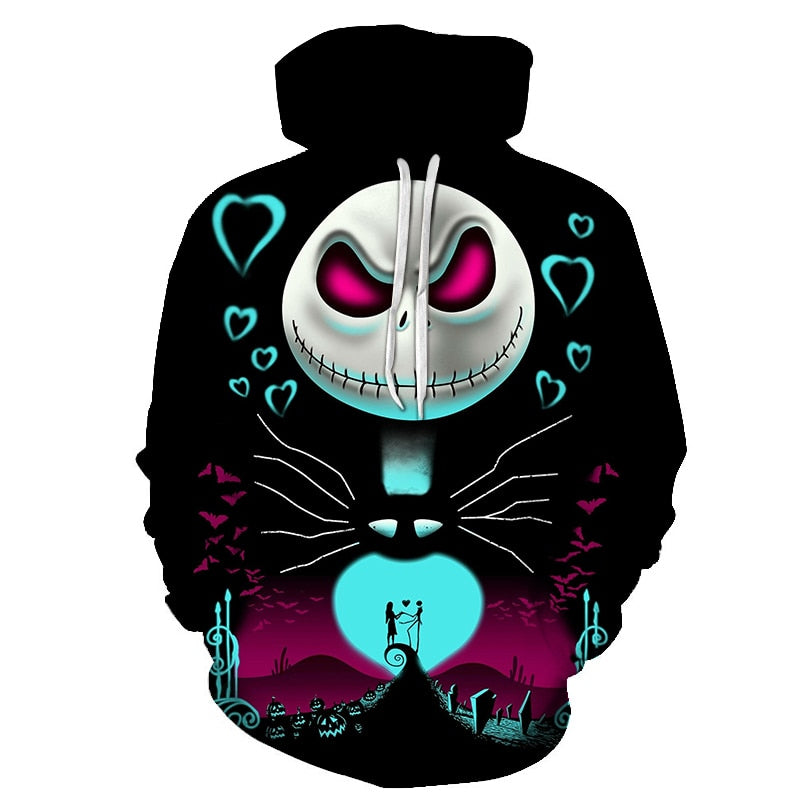 Men Women shirt/Hoodies/Tees Outerwear Halloween Gift Nightmare Before Christmas Jack 3D Print Female/male Hoody Sweatshirt