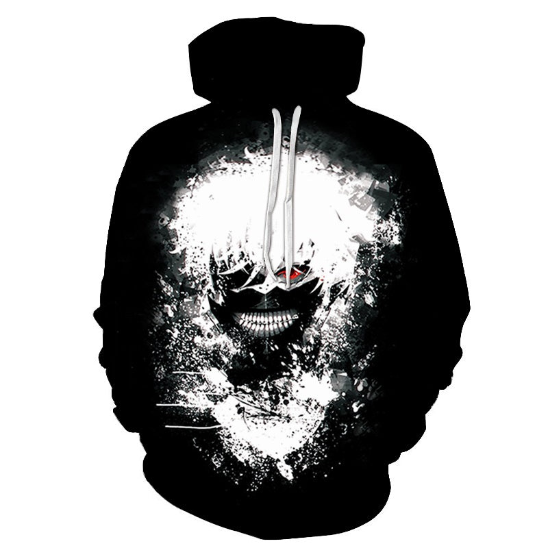 Men/women Tracksuits Tops Print  Hooded Anime Tokyo Ghoul Kaneki Ken 3D Hoodies Thin Autumn Sweatshirts