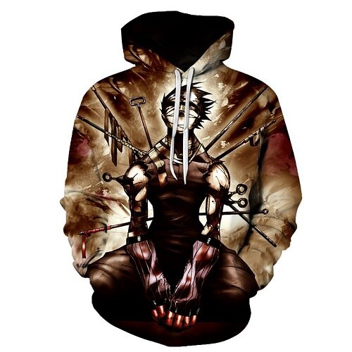 Men/women Tracksuits Tops Print  Hooded Anime Tokyo Ghoul Kaneki Ken 3D Hoodies Thin Autumn Sweatshirts