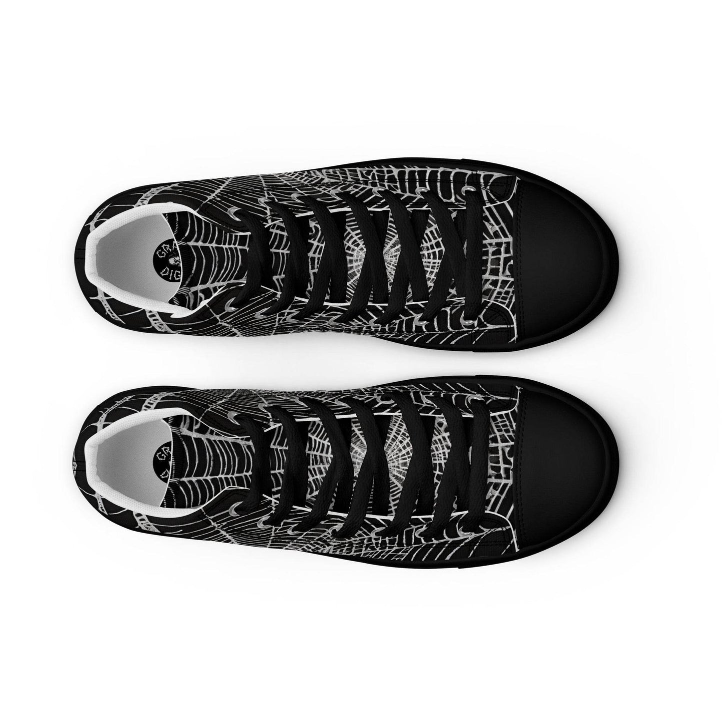 Spider Web Men’s High Top Canvas Shoes - 5