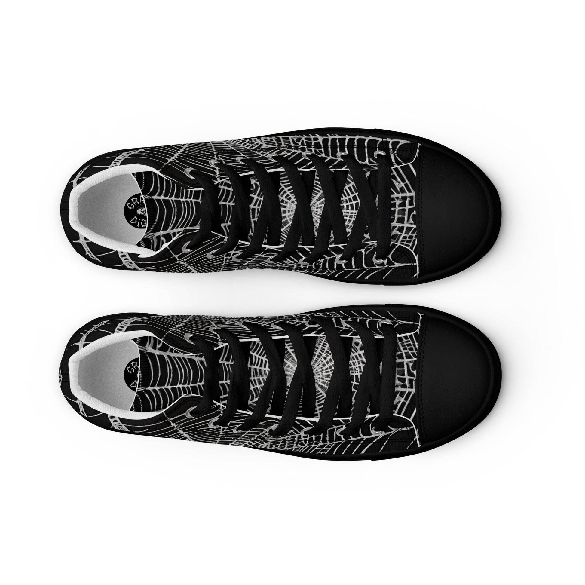 Spider Web Men’s High Top Canvas Shoes - 5