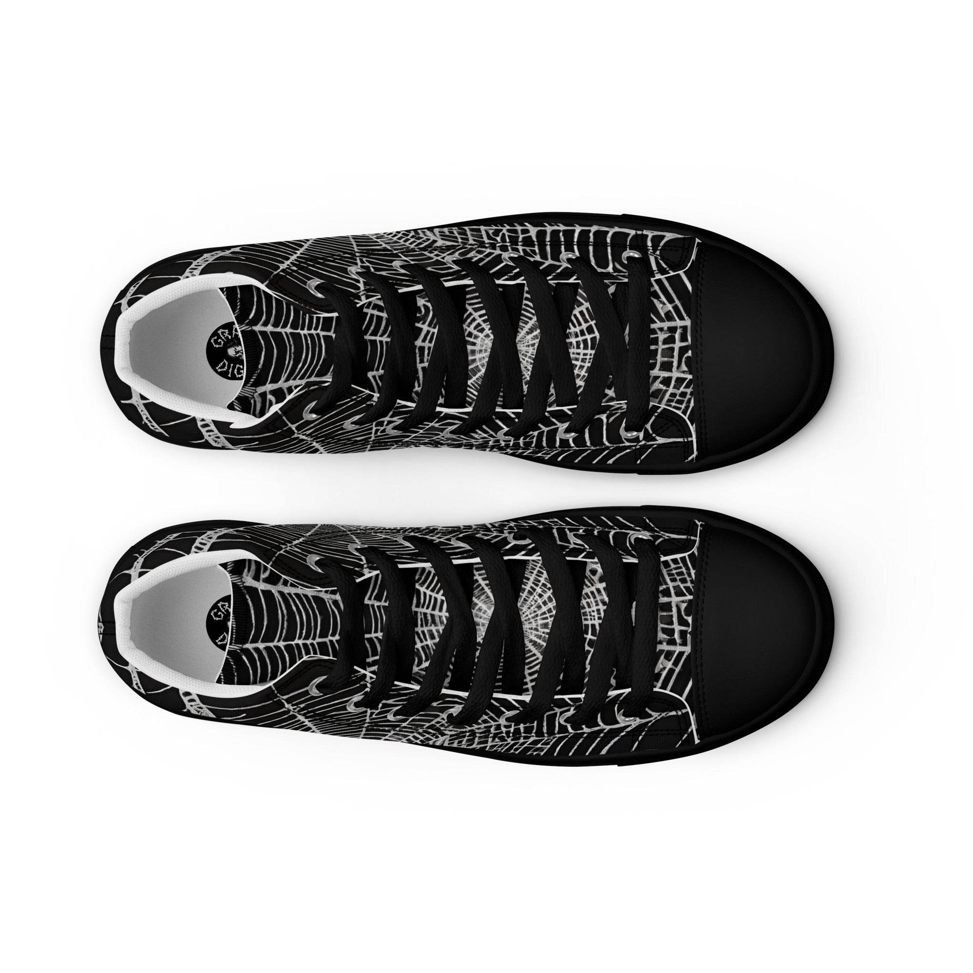 Spider Web Men’s High Top Canvas Shoes - 5