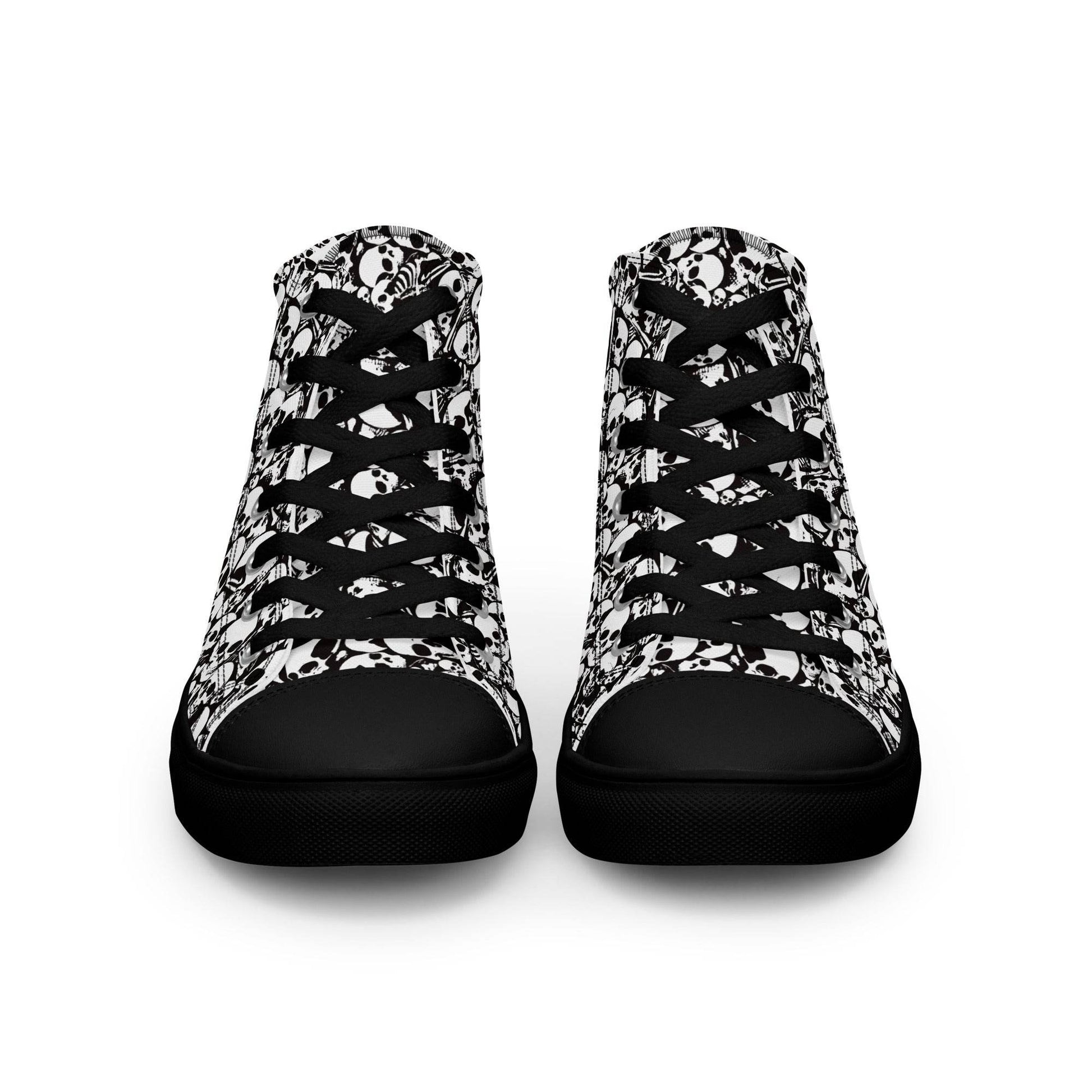 Skull and Bones Ossuary Men’s High Top Canvas Shoes - 5