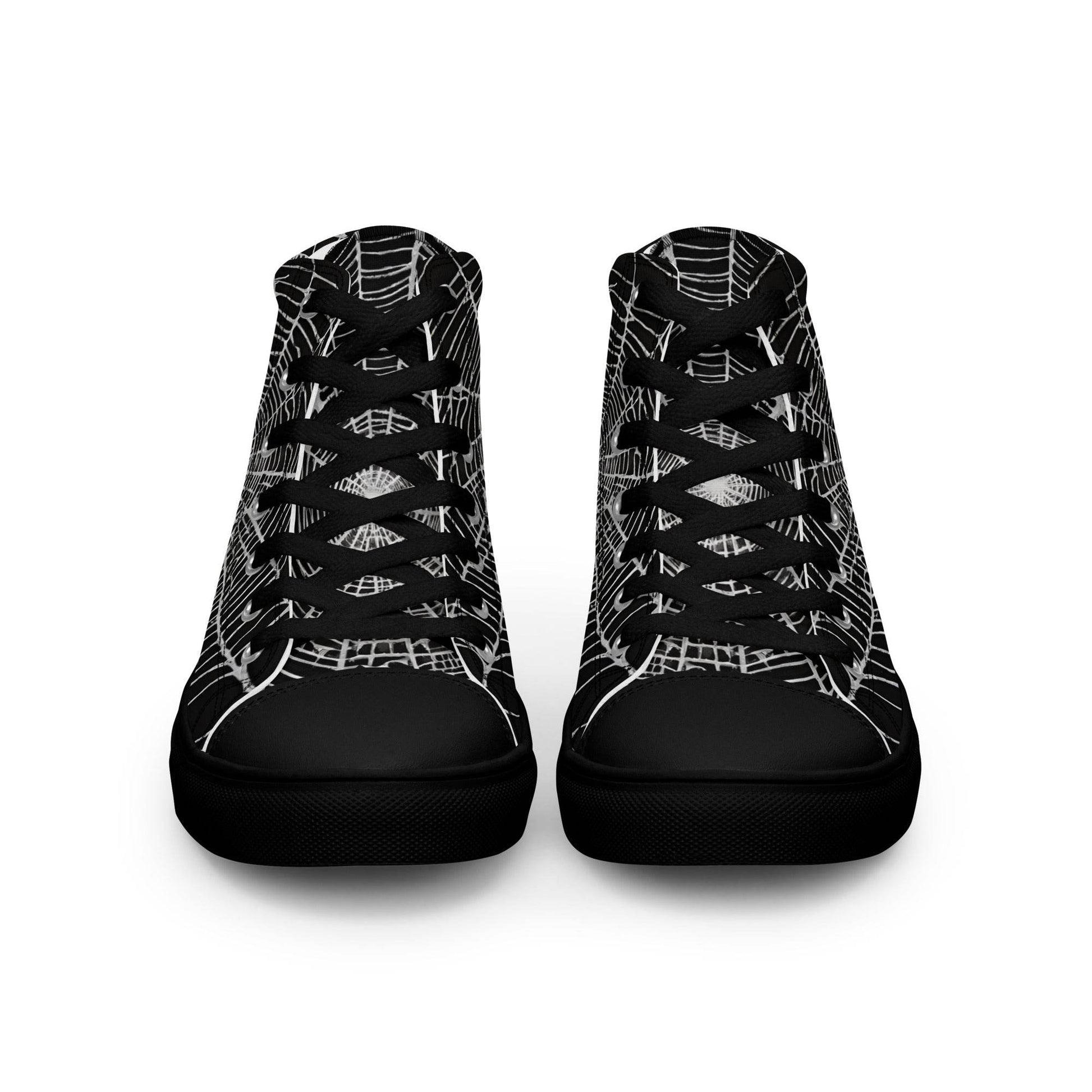 Spider Web Men’s High Top Canvas Shoes - 5