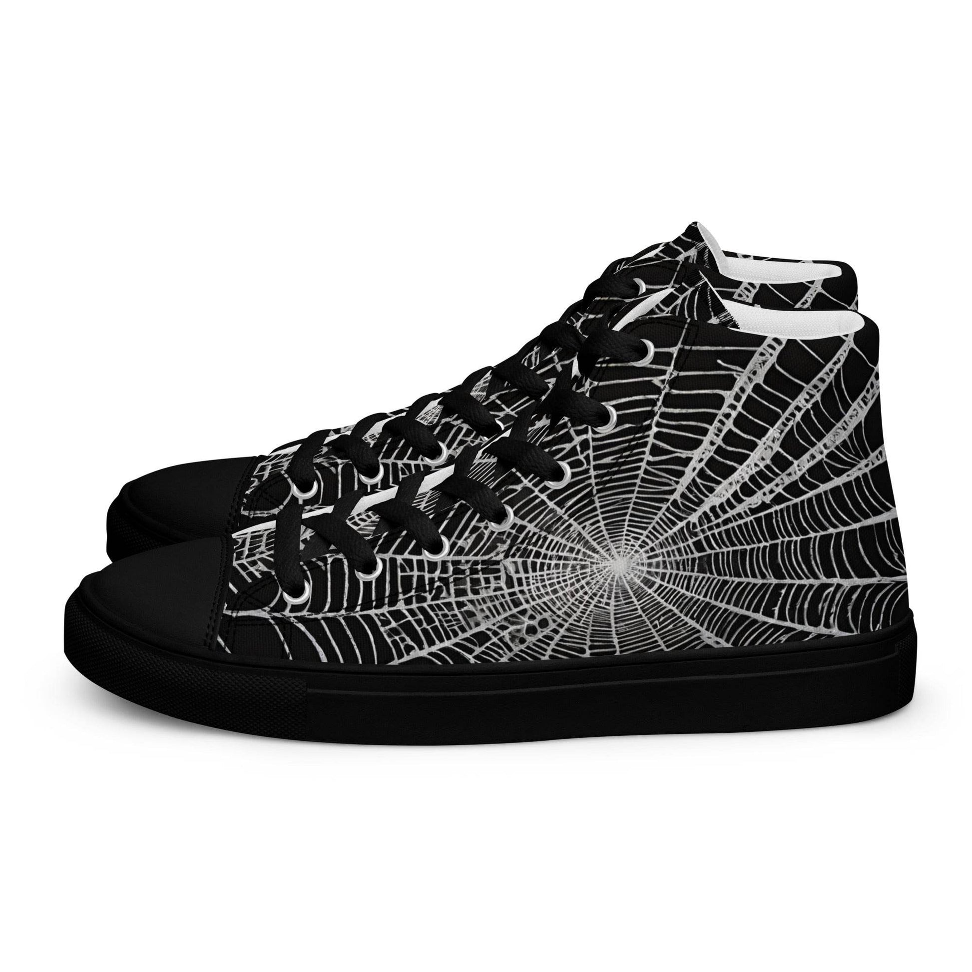 Spider Web Men’s High Top Canvas Shoes - 5