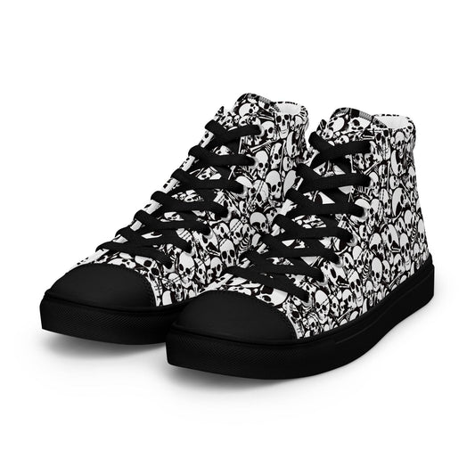 Skull and Bones Ossuary Men’s High Top Canvas Shoes - 5