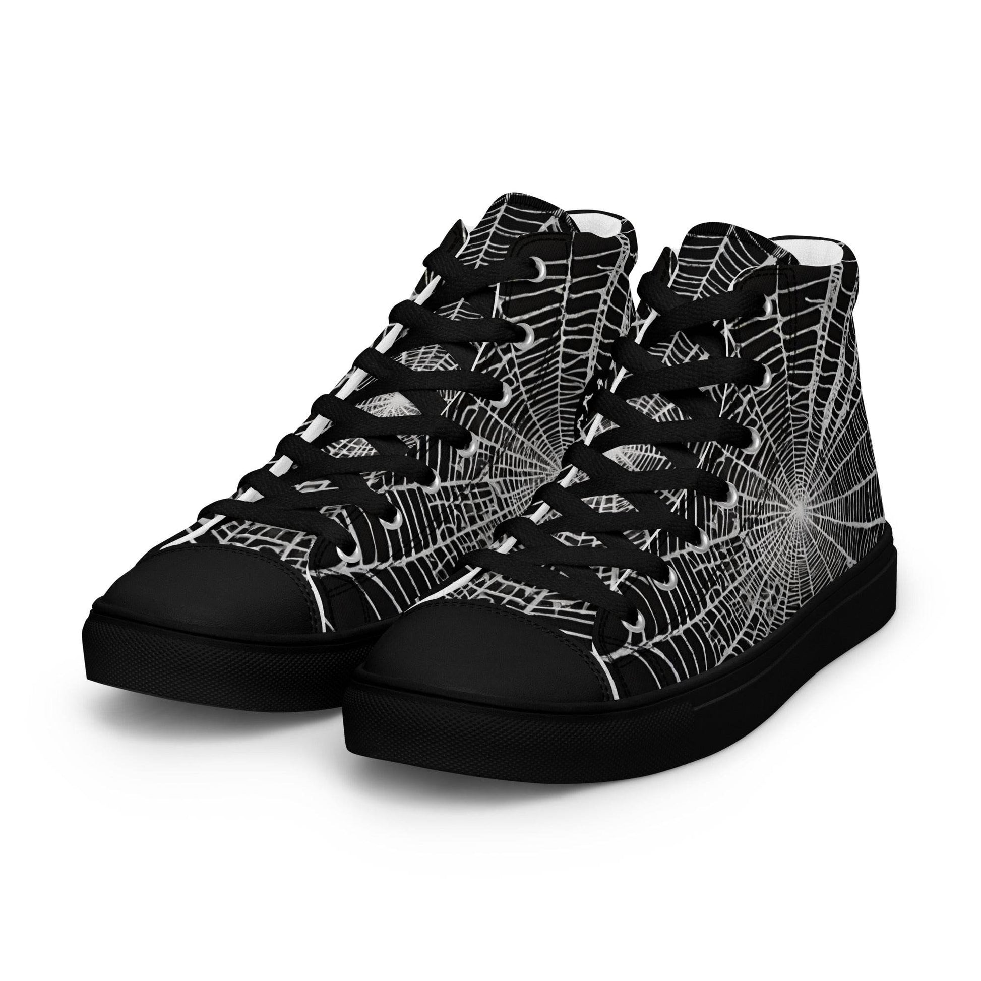 Spider Web Men’s High Top Canvas Shoes - 5