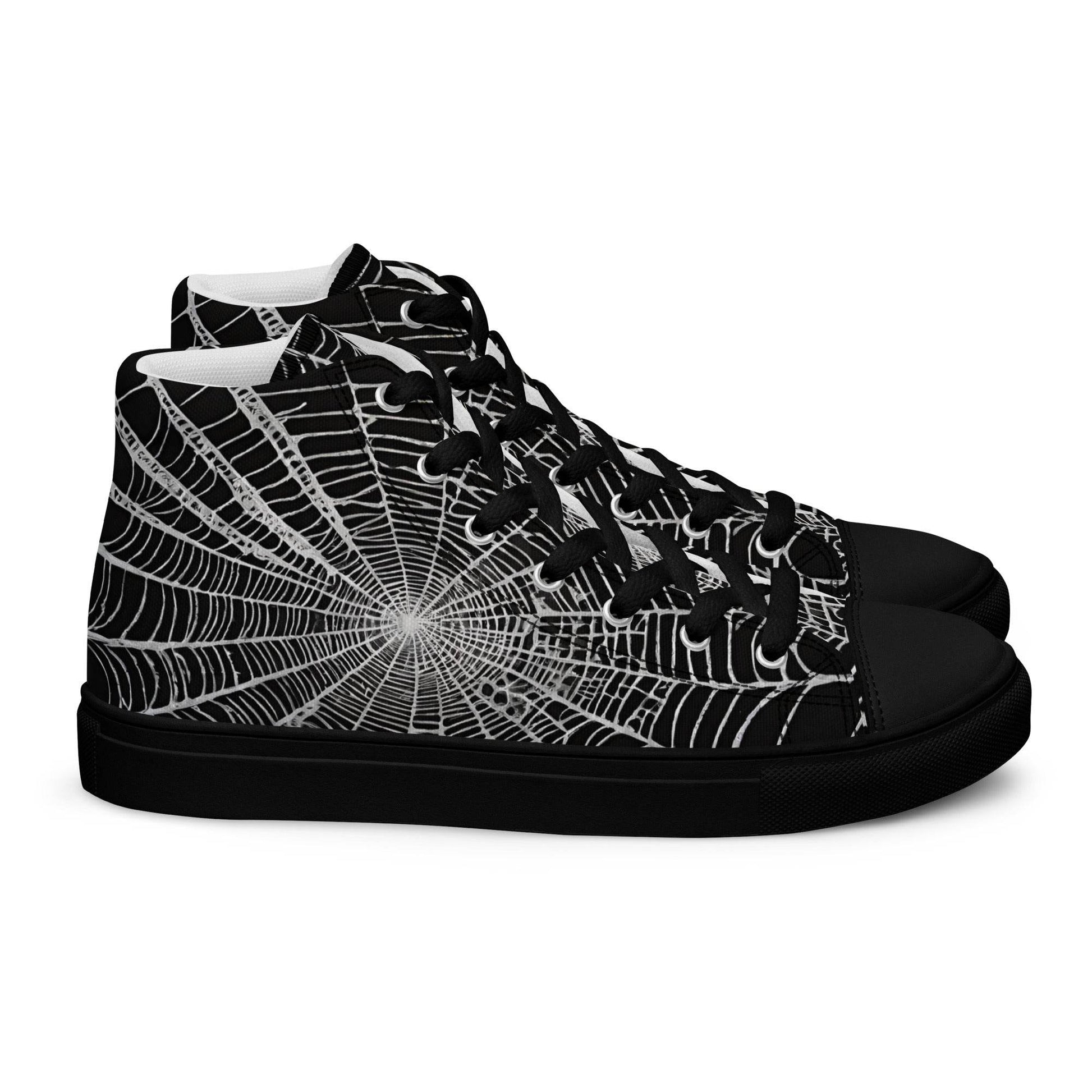 Spider Web Men’s High Top Canvas Shoes - 5