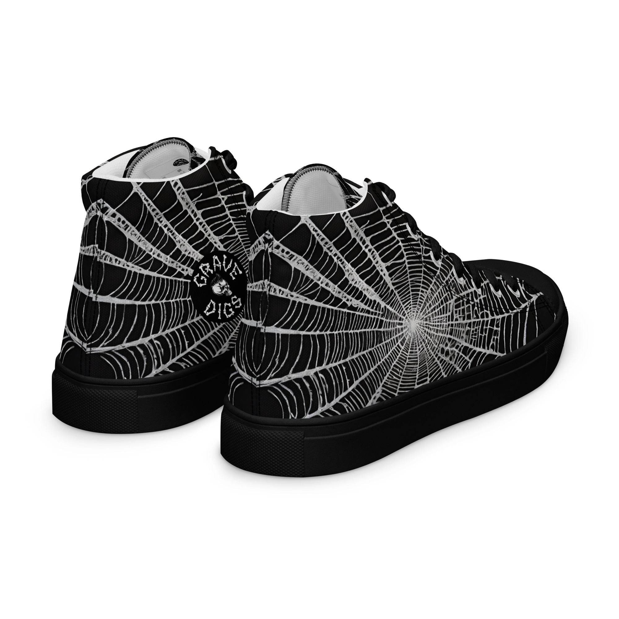 Spider Web Men’s High Top Canvas Shoes - 5