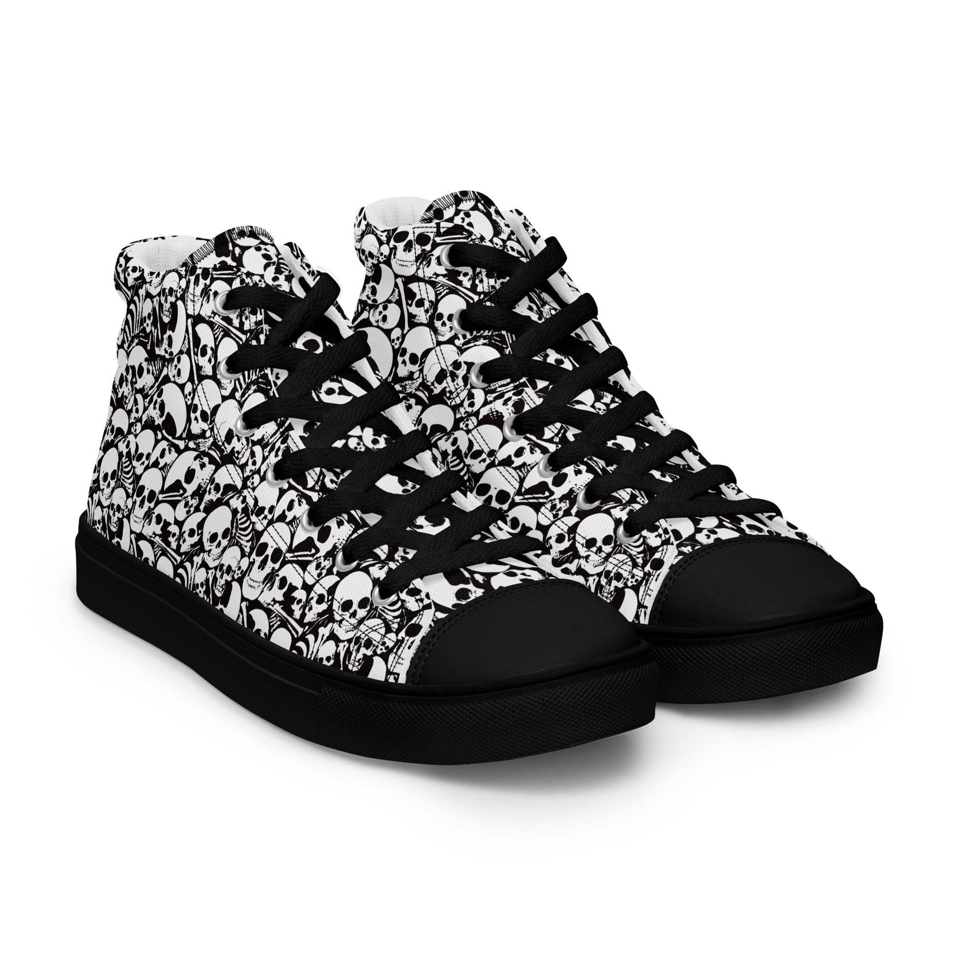 Skull and Bones Ossuary Men’s High Top Canvas Shoes - 5