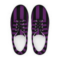 Black and Purple Striped Men’s Lace-up Canvas Shoes - 5