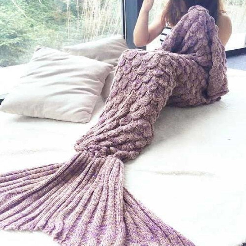 Mermaid Blanket Blankets Knitting Fish Tail Blanket Sofa Cover Birthday Gifts For Girls