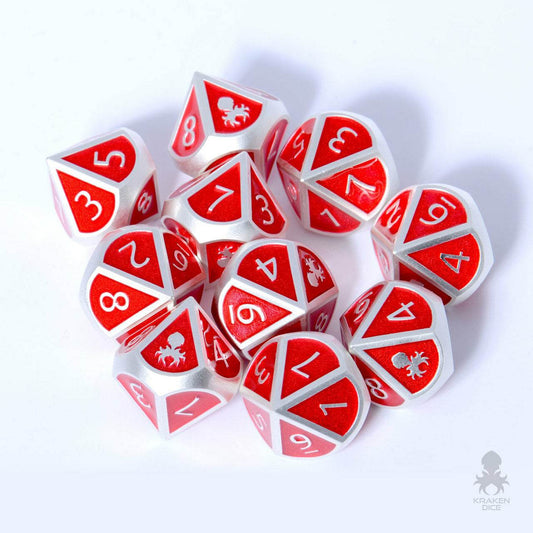 Kraken 10pc Dark Prince Metal d10 Dice Set for RPGs - 