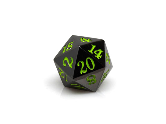 Gun Metal D20 - Signature Font - Lime Font - 