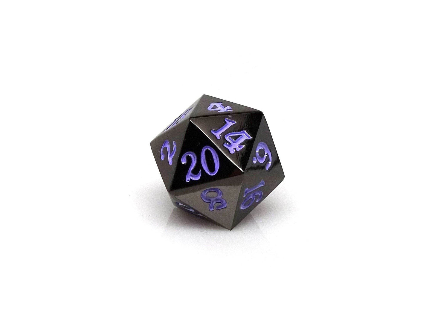 Gun Metal D20 - Signature Font - Purple Font - 