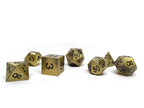 Legendary Bronze 7 Piece Metal Dice Set - Black Signature Font - Role-Players
