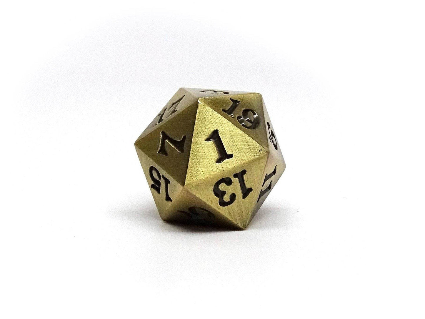 Legendary Bronze D20 Dice - Metal Single 20 Sided Dice - 