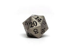 Legendary Silver D20 Dice - Metal Single 20 Sided Dice - 