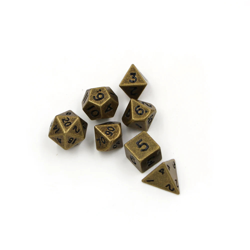 Metal Dice Set 7pcs/set Mini RPG Game Dice Different Small Digital Polyhedron Cubes