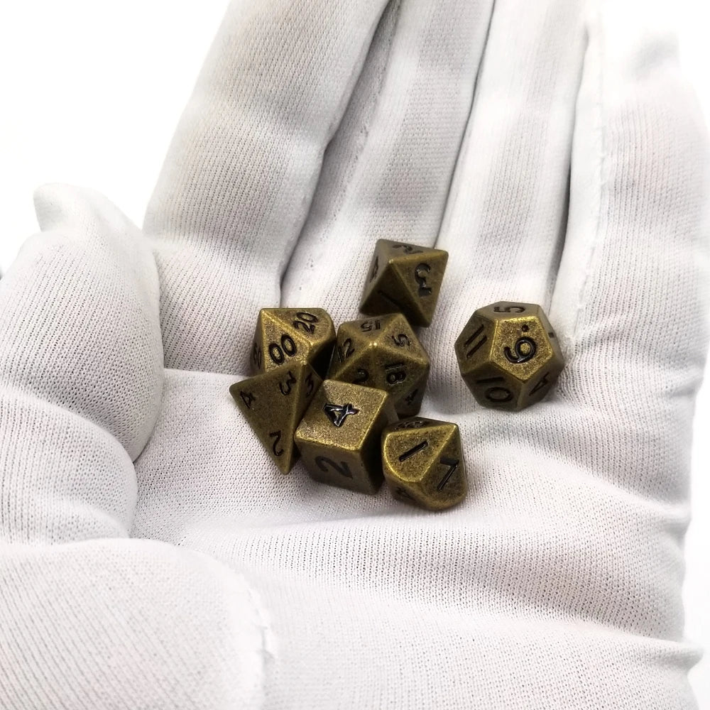 Metal Dice Set 7pcs/set Mini RPG Game Dice Different Small Digital Polyhedron Cubes