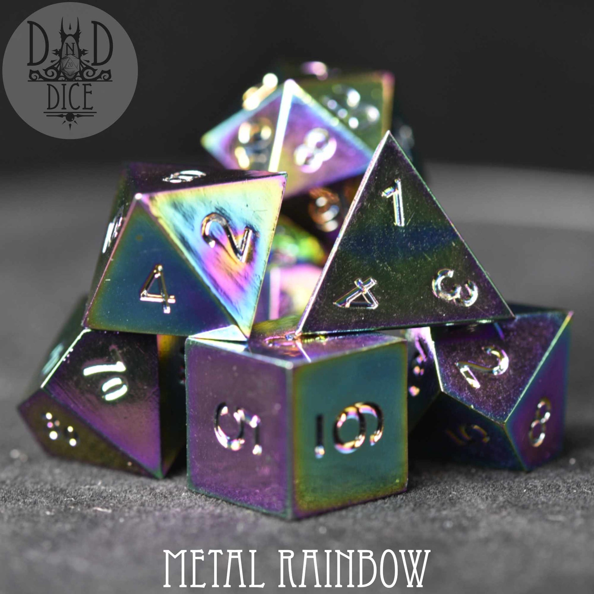 Metal Rainbow Dice Set